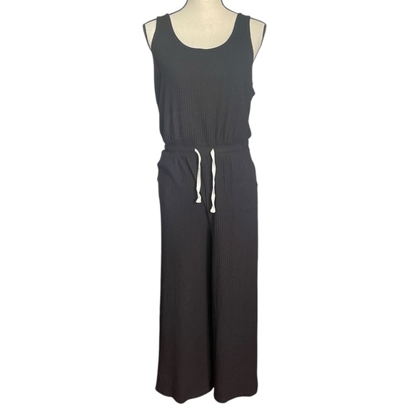 Spiritual Gangster Ballet Rib Wide Leg Perfect Sleeveless Jumpsuit Women's M - Picture 3 of 12